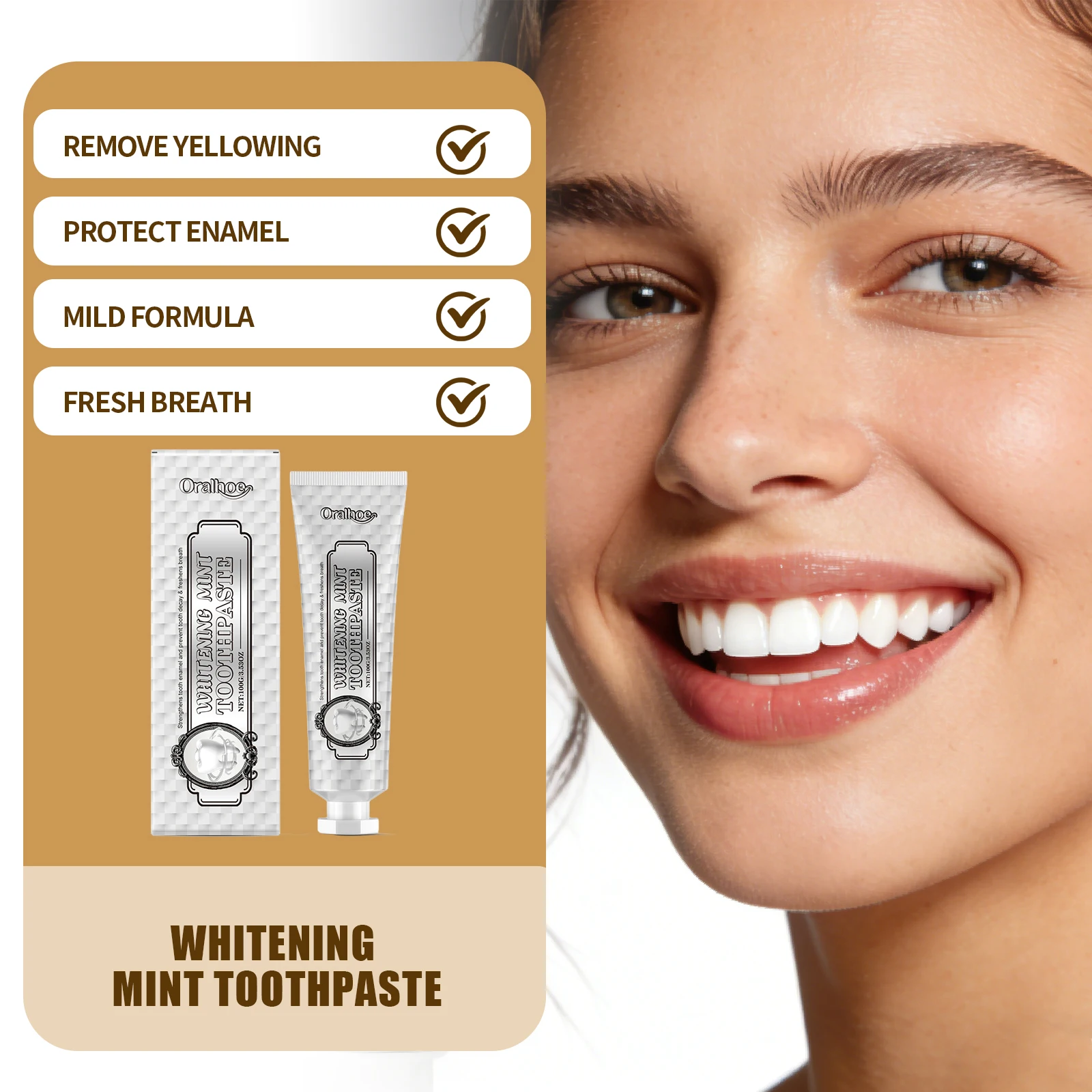 

Refreshing Mint Teeth Whitening Toothpaste Deep Cleansing Reduce Yellowing Improves Gum Health Fresh Breath Oral Care Toothpaste