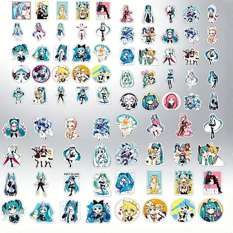 50PCS Hatsune Miku Anime Stickers Pack - Kawaii Vocaloid Decals for Phone Case, Luggage, Notebook, Great Birthday Gift for Teens