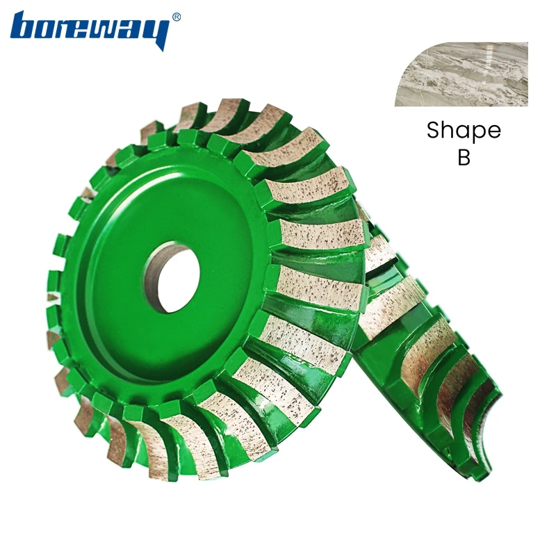 Boreway 1PC Wet Use Diamond Segmented Type And Metal Continuous Grinding Profile Wheels Disc D115xB15x20H For Ceramics And Tile