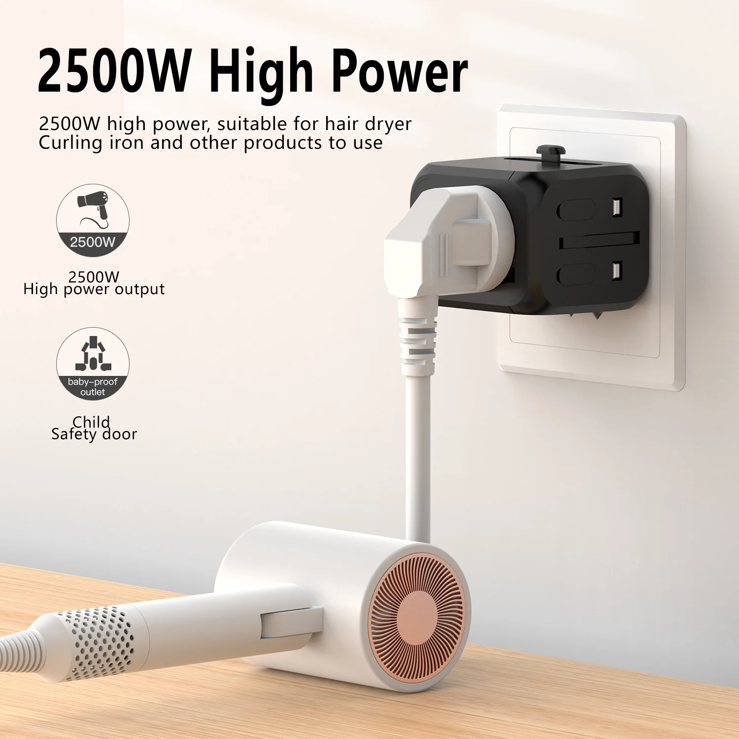 Multi-function travel converter plug converter socket multi-country adapter 2.4A multi-function socket travel converter plug