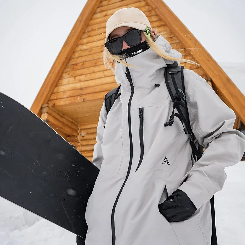 Zimowa wodoodporna wiatroszczelna kurtka narciarska 3L Pro 2024 ciepłe damskie topy amerykańskie luźne ubrania na śnieg alpine sporty snowboardowe dres