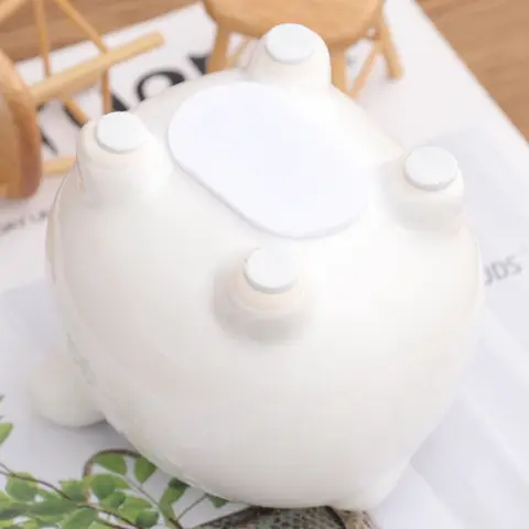 Animal Piggy Bank Kawaii Mini Cash Banks Ceramic White