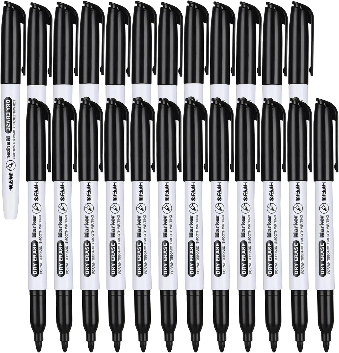 

24 Pack Black Dry Erase Markers Fine Tip for Classroom Office Home Whiteboard Use