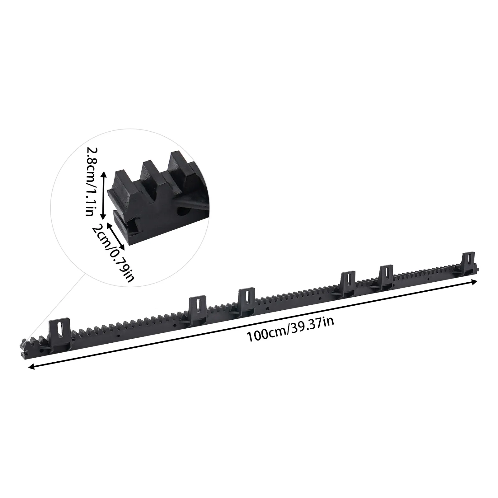 4 قطعة M4 رفوف التروس النايلون باب والعتاد الأرفف 100*2*2.8 سنتيمتر/39.4*0.8*1.1in الباب شنت