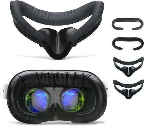 Paquete de 2 almohadillas faciales para Oculus Quest 2, interfaz facial y almohadillas para cubrir la cara, cojín facial antivaho a prueba de sudor para VR Meta Quest 2