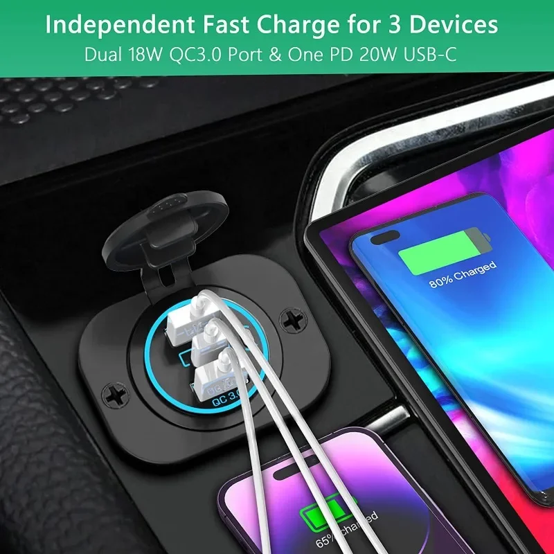 2025 Mini 3-USB Car Charger, Amazon Bestseller Compact Charger for Car Modification