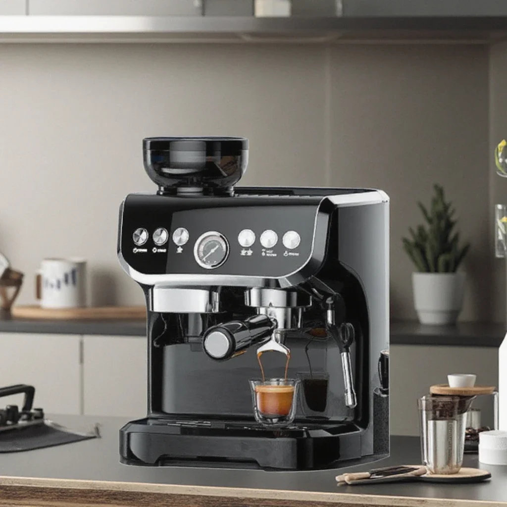 Professional Commercial Cappuccino Italy 3 In 1 19bar  Espresso Coffee Brewer Machine Maker With Mill