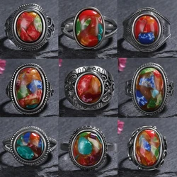 925 Sterling Silver Retro Hollow Luxury Vintage Natural Emperor Stone Ring Fine Jewelry Wedding Gift for Women