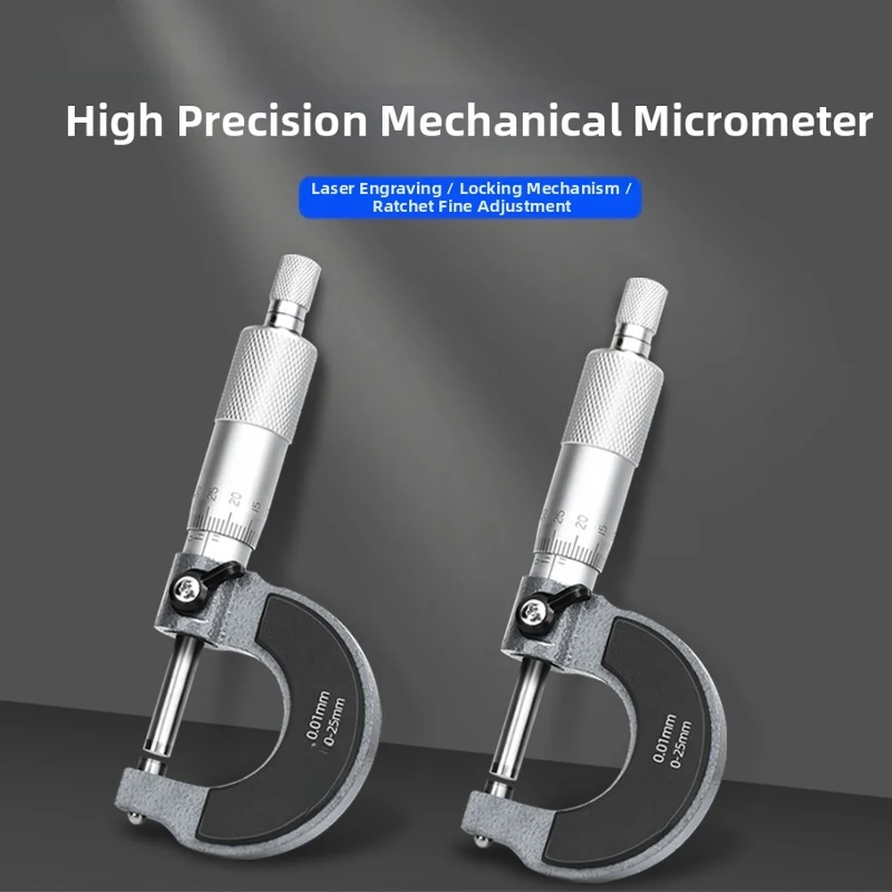 

1pc High Accurate Mechanical Micrometer 0-100mm Micrometer Gauge Outside Metric Caliper Measurement Micrometer Measuring Tool