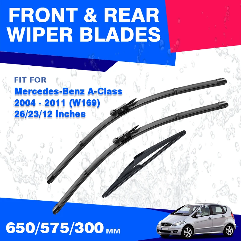 For Mercedes Benz A Class W169 2004 - 2011 Front Rear Wiper Blades Set Windshield Rubber Windscreen Accessories A180 A250 A200