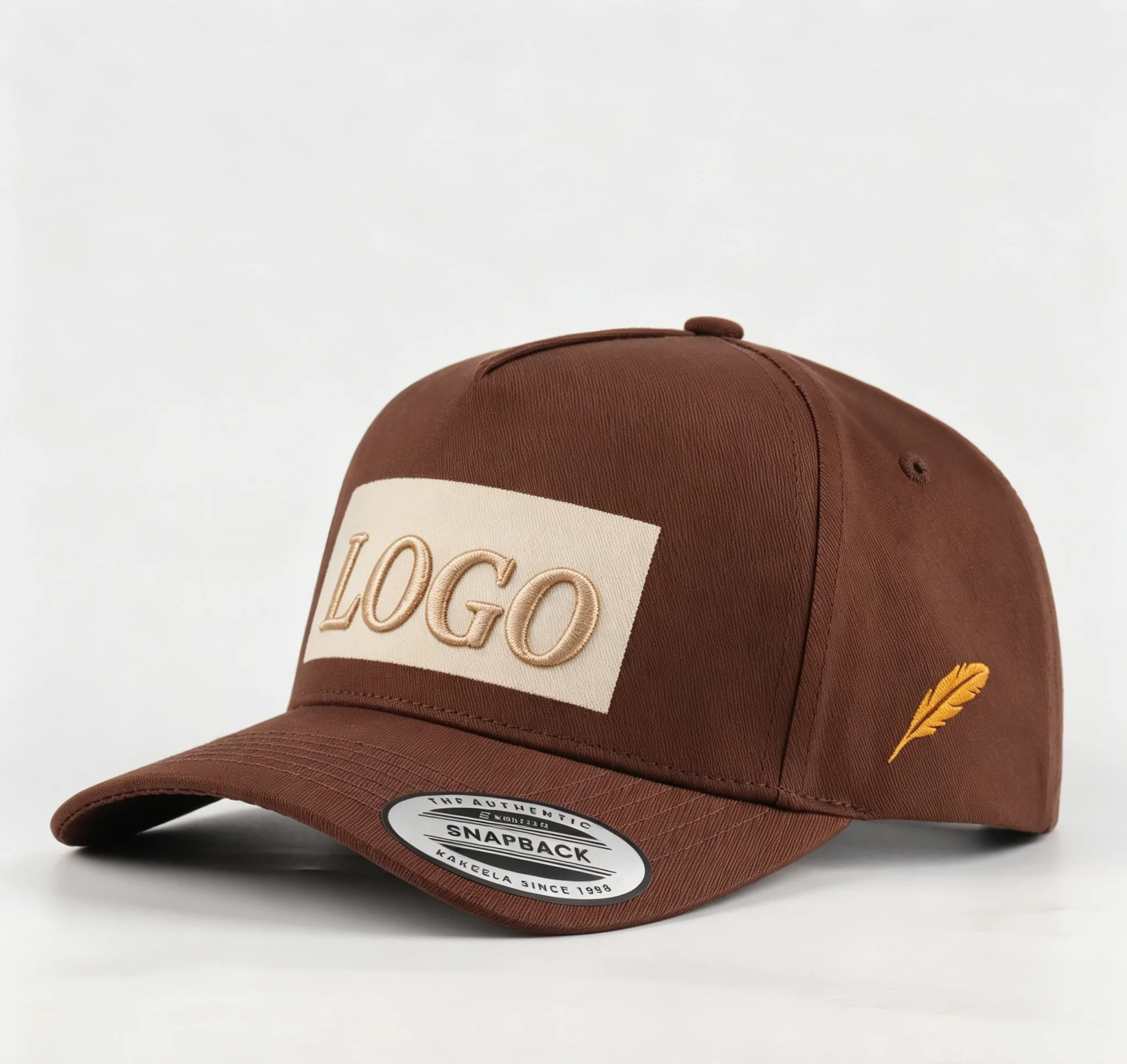 Custom High Profile 5 Panel Snapback Hat Structured Cotton Twill Two Tone Trucker Cap with 3D Embroidery Logo