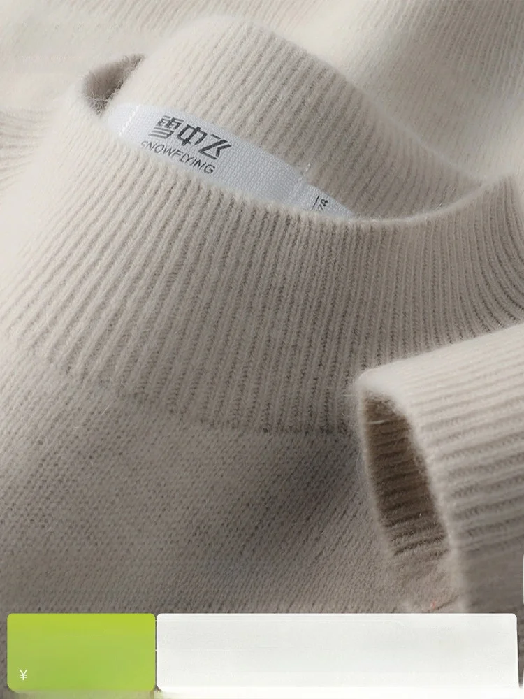 

Comfortable Warm Classic Basic 30% Cashmere 70% Wool Women's Sweater Snow Flying Luxury Fashion Regular Fit Long Sleeve Crew ...