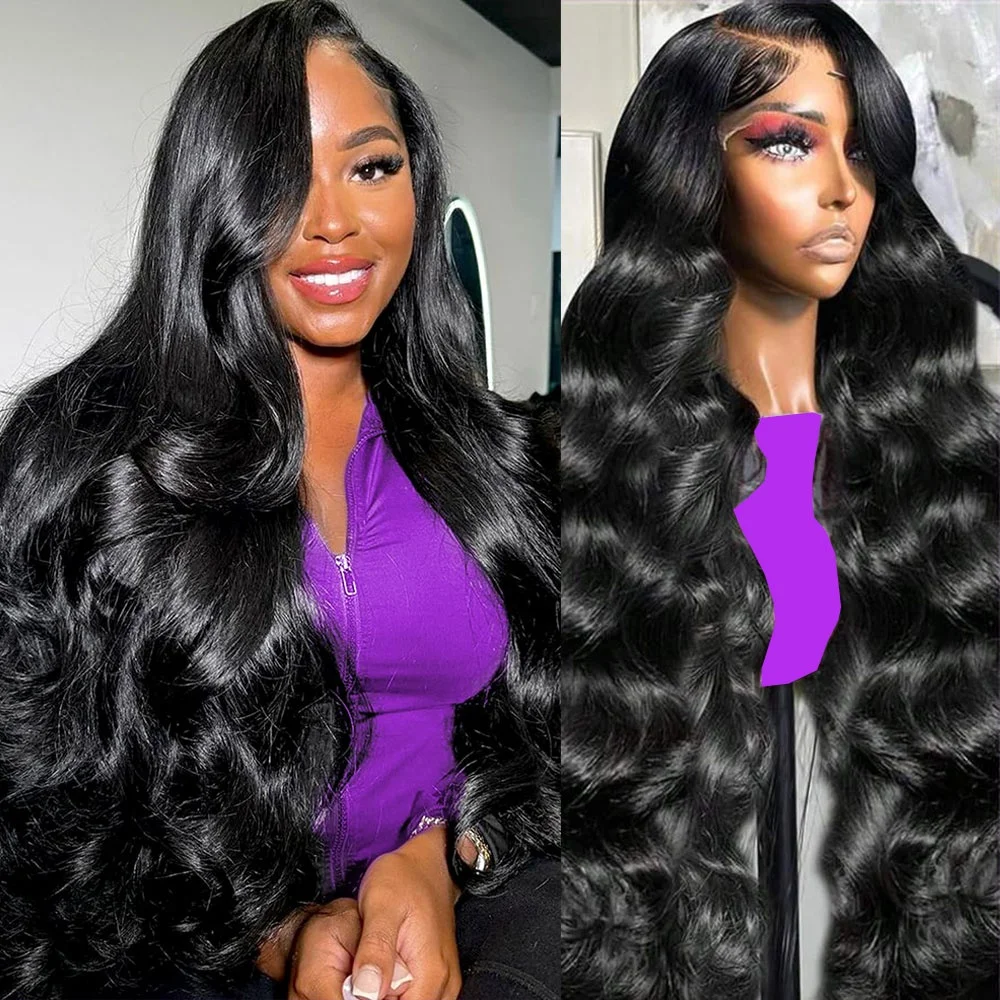 Peluca Frontal de encaje transparente sin pegamento para mujer, cabello humano, Color Natural, encaje transparente, densidad del 200, 5x5, listo para usar