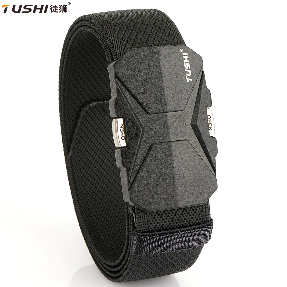 

TUSHI New Tactical Waist Belt Woven Durable Automatic Buckle Men Belt Army Multifunctional Nylon Belt Outdoor Hunting Sports