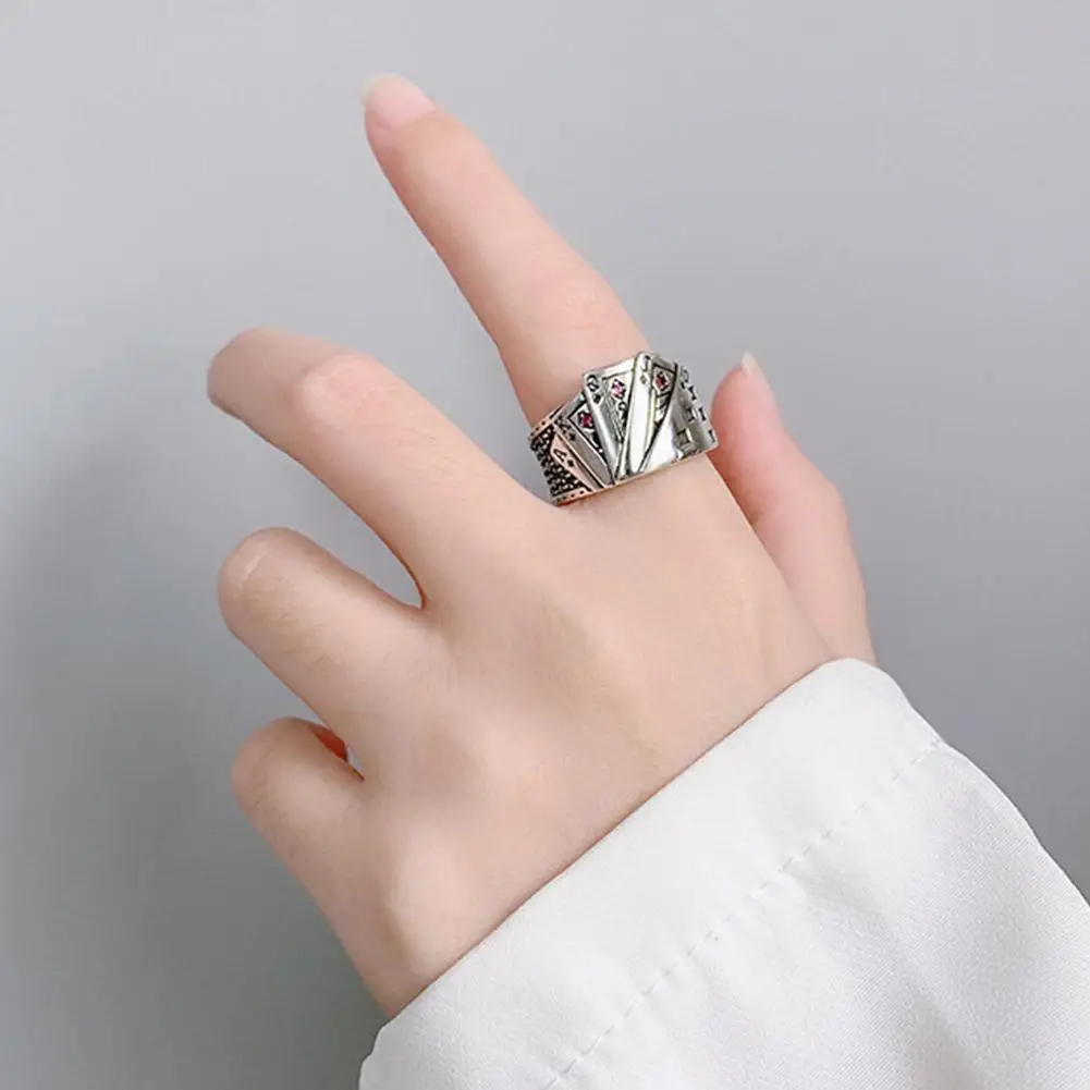 فلوش بطاقات للعب محظوظ بوكر البستوني الرجال النساء الذهب/الفضة خواتم السائق اللون هوب الساحر مجوهرات بسيطة الورك الصلب B1O8