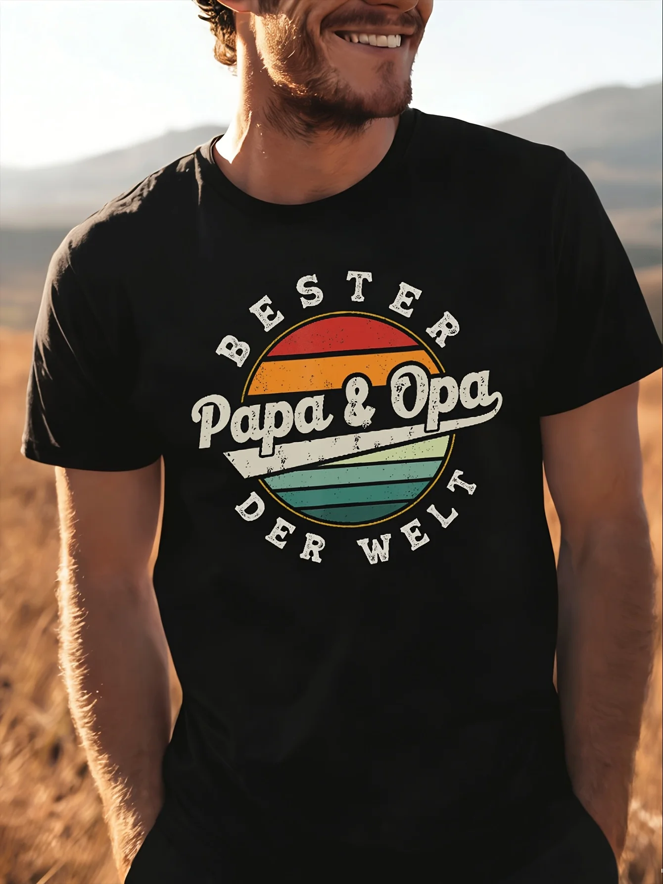 mes womes Retro Text Bester Papa Und Opa Der Welt Funny Phrase Unisex Casual Round Neck Tee Machine  Unisex All T-Shirt
