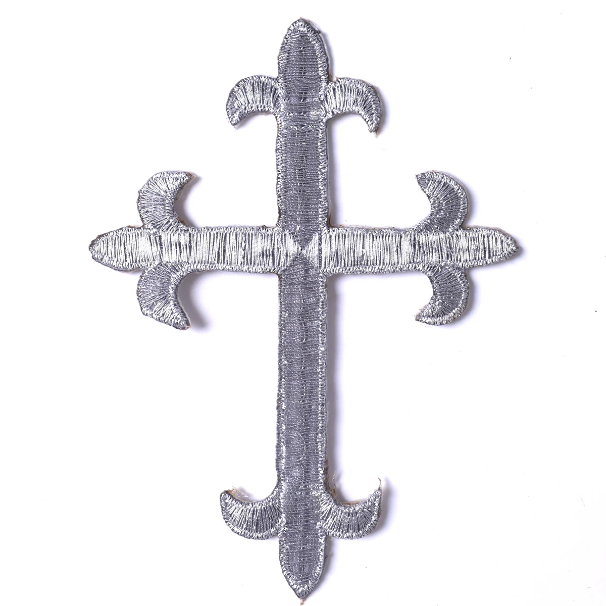 5Pcs Golden Silver Cross Embroidered Patches Iron on Applique Repair