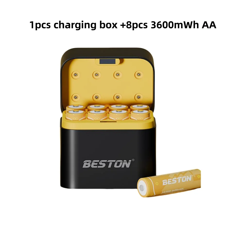 8-slots 1,5 V slimme AA/AAA lithiumbatterijladerbehuizing Snel opladen batterijlader Slim oplaadcompartiment