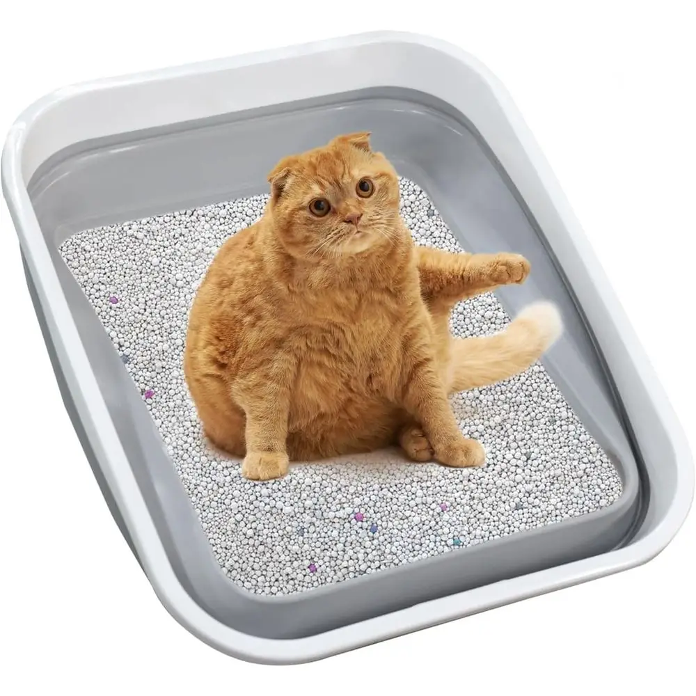 

Large Litter Box for Senior Cats with Scoop (Grey)