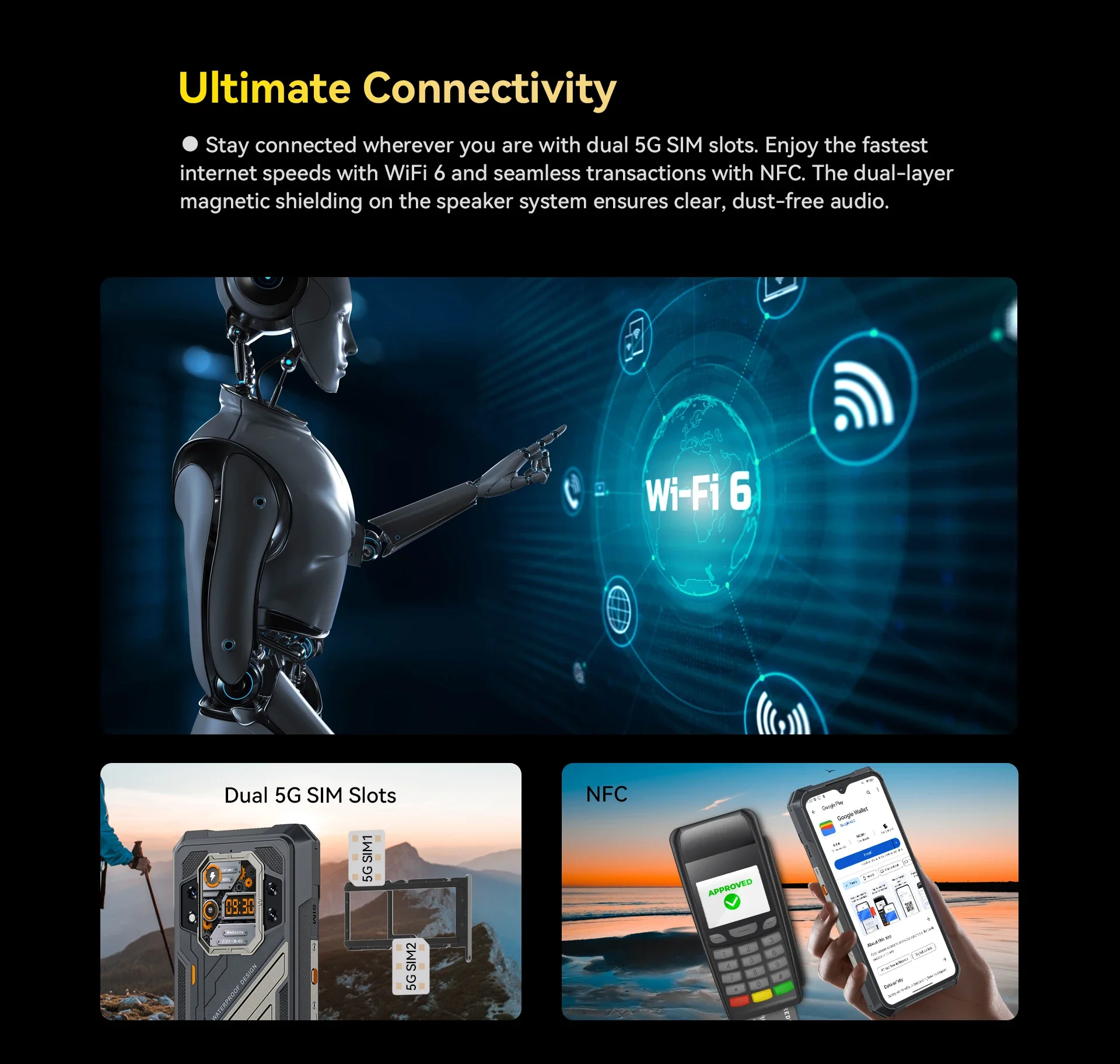 هاتف Cubot KingKong X الوعرة، شاشة Helio Dimensity 7050 120 هرتز 6.58 بوصة، هاتف ذكي رفيع للغاية بقدرة 10200 مللي أمبير في الساعة NFC 5G ثلاثي المقاوم #6