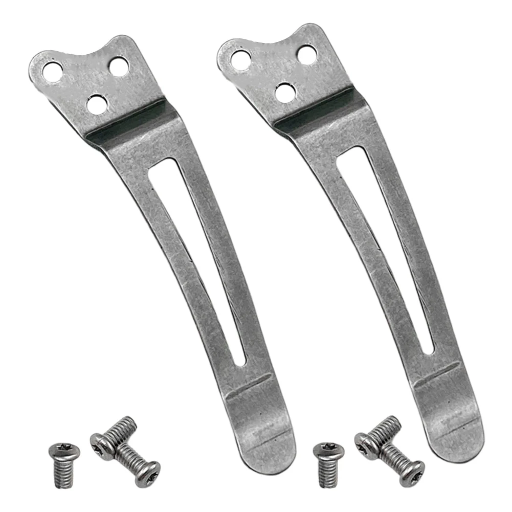 

2PCS Stainless Steel Pocket Cutter Back Clamp Folding Waist Army Clamp Tool Cutter Clip Making Tools For Wallets Flashlights