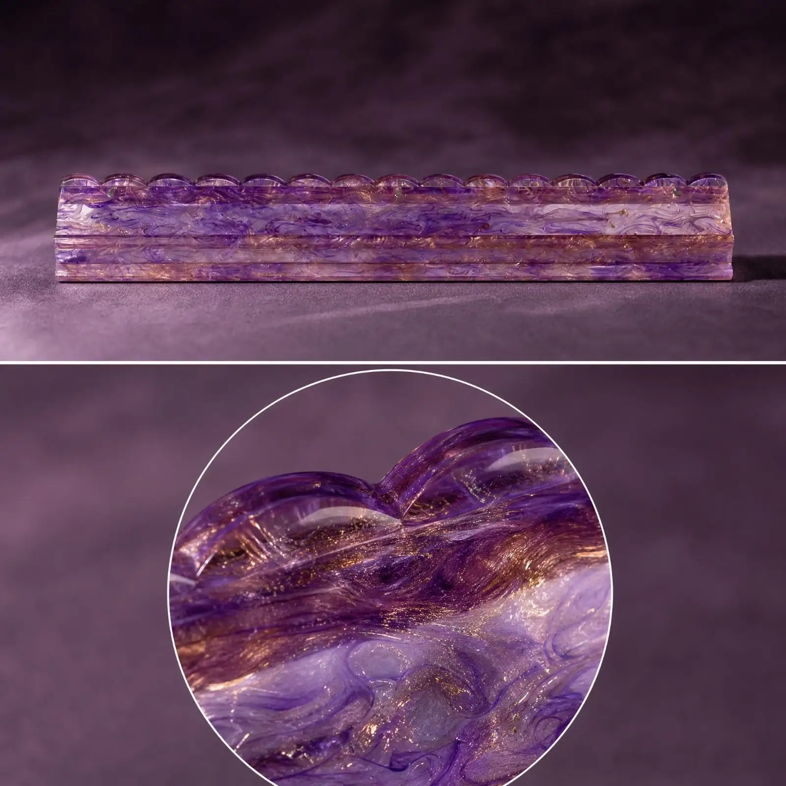 Acrylic Mahjong Tile Pusher Ruler for Smooth Table Play Lilac Marble Design Home Game Night Tool