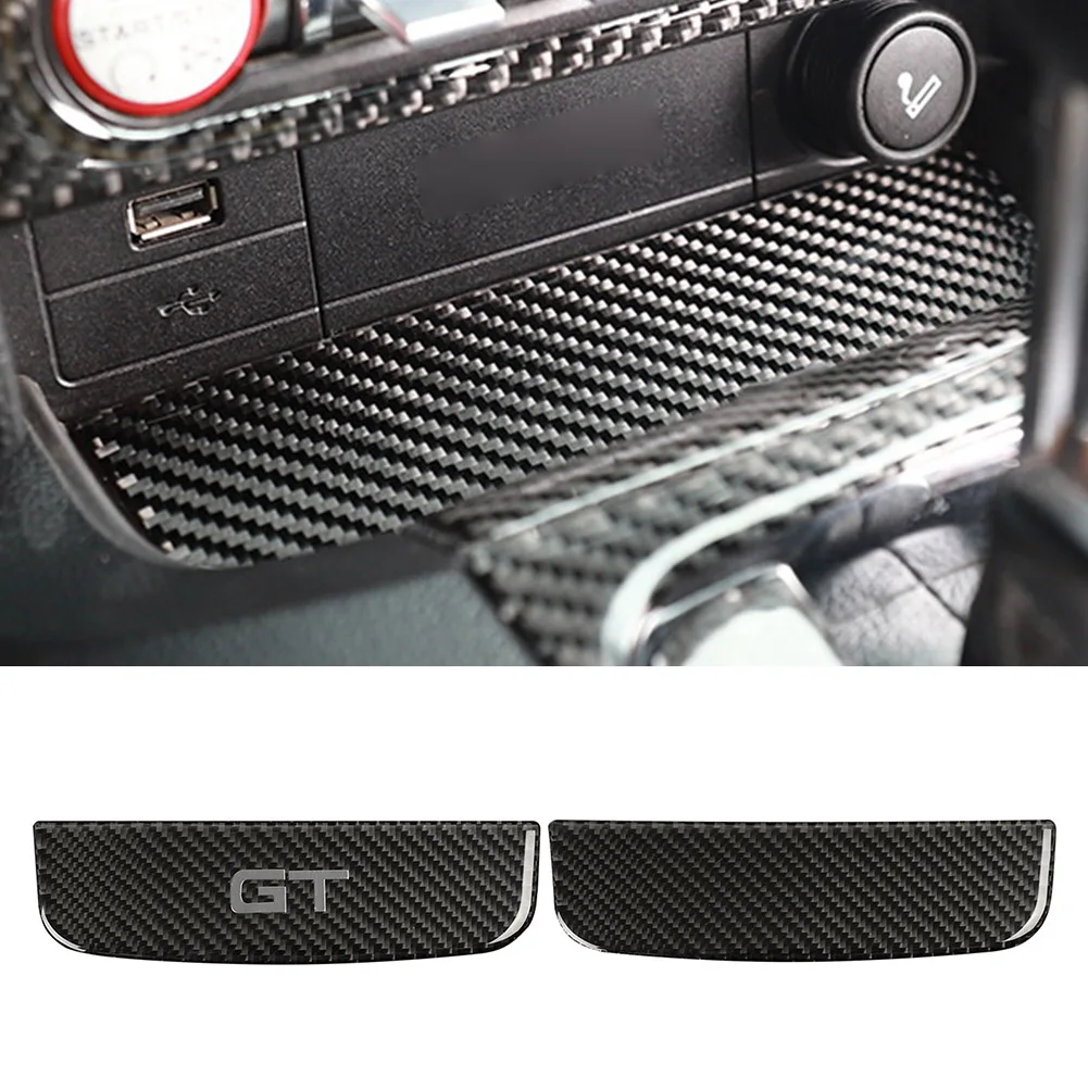 

Carbon Fiber Car Interior Storage Box Cover Decoration Trim For Ford Mustang 2015 2016 2017 2018 2019