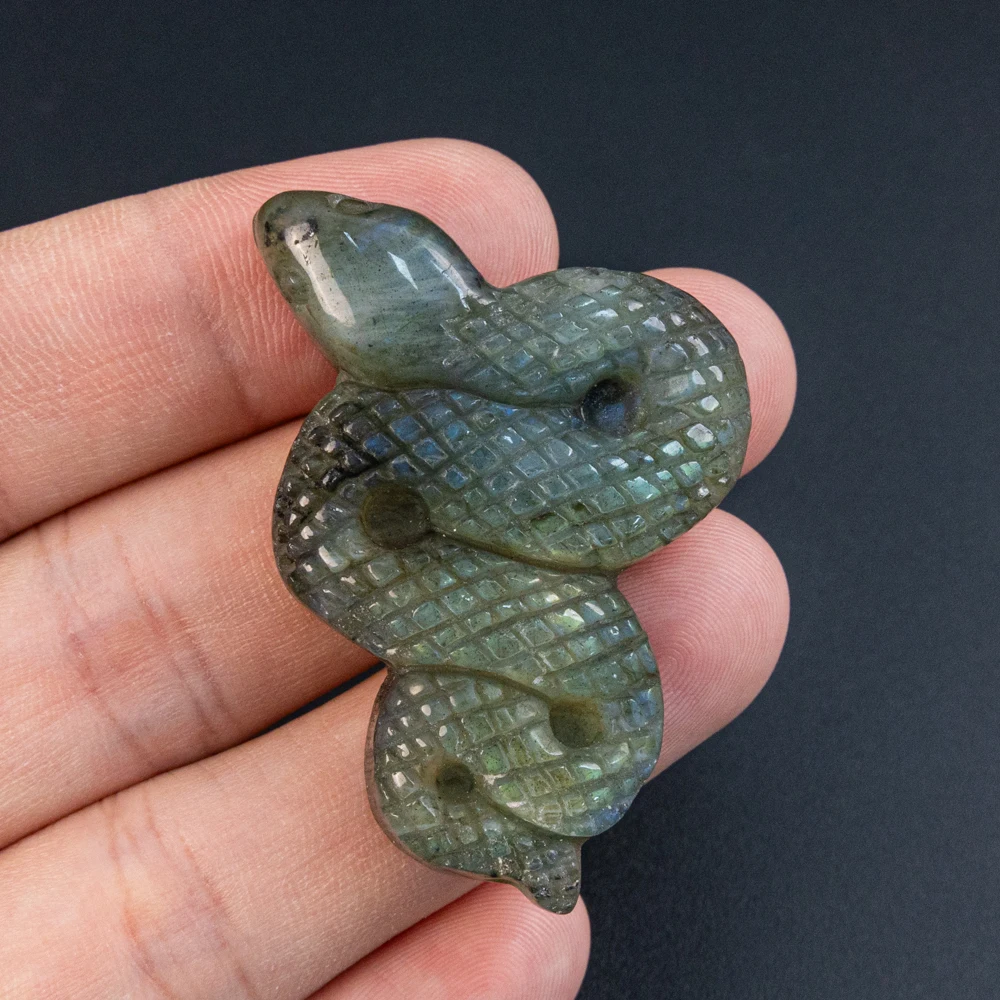 

1 шт., премиум-класса 50X32X10 мм, заготовки для подвесок из лабрадорита, сильные синие резные драгоценные камни в форме змеи для профессионального дизайна ювелирных изделий