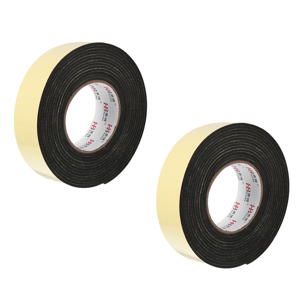 

8 Rolls Black Sealing Tape Soundproof Sponge Strip Shockproof Adhesive Seal Strip for Home Window Door Insulation
