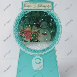 KSCRAFT 3D Gumball Machine Box Cutting Dies Stencils for DIY Scrapbooking Decorative Embossing DIY Paper Cards
