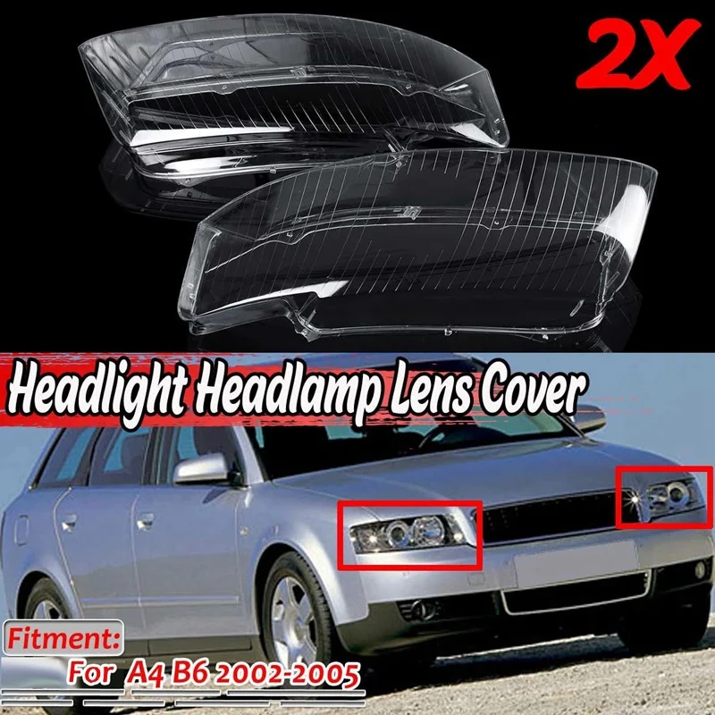 

New-Car Front Headlight Head Light Lamp Cover Lens Shell For A4 B6 2002 2003 2004 2005 8E0941030AD