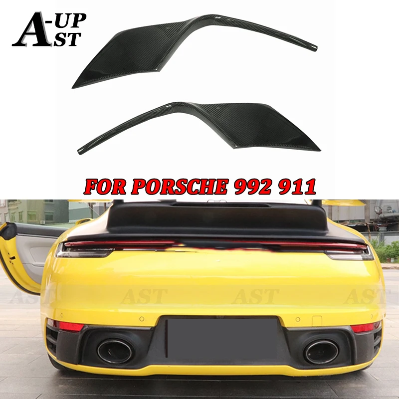 Carbon Fiber Rear Bumper Diffuser Wind knife For Porsche Carrera 911 992 Splitter Cover Exhaust Guard Plate Body Kits