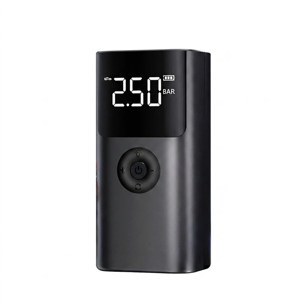 6000mAH Car Jump Starter With Air Compressor 12V Portable Tire Inflator Pump With Digital Display Power Bank and LED Light