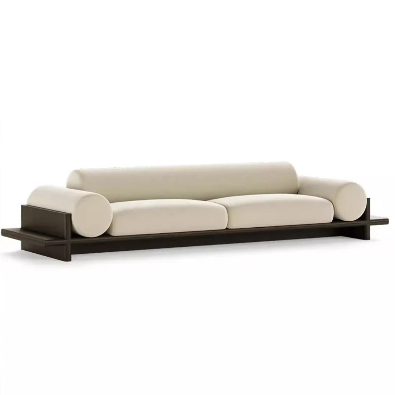 Italian light luxury minimalist, beauty club cafe reception, straight storage sofa
