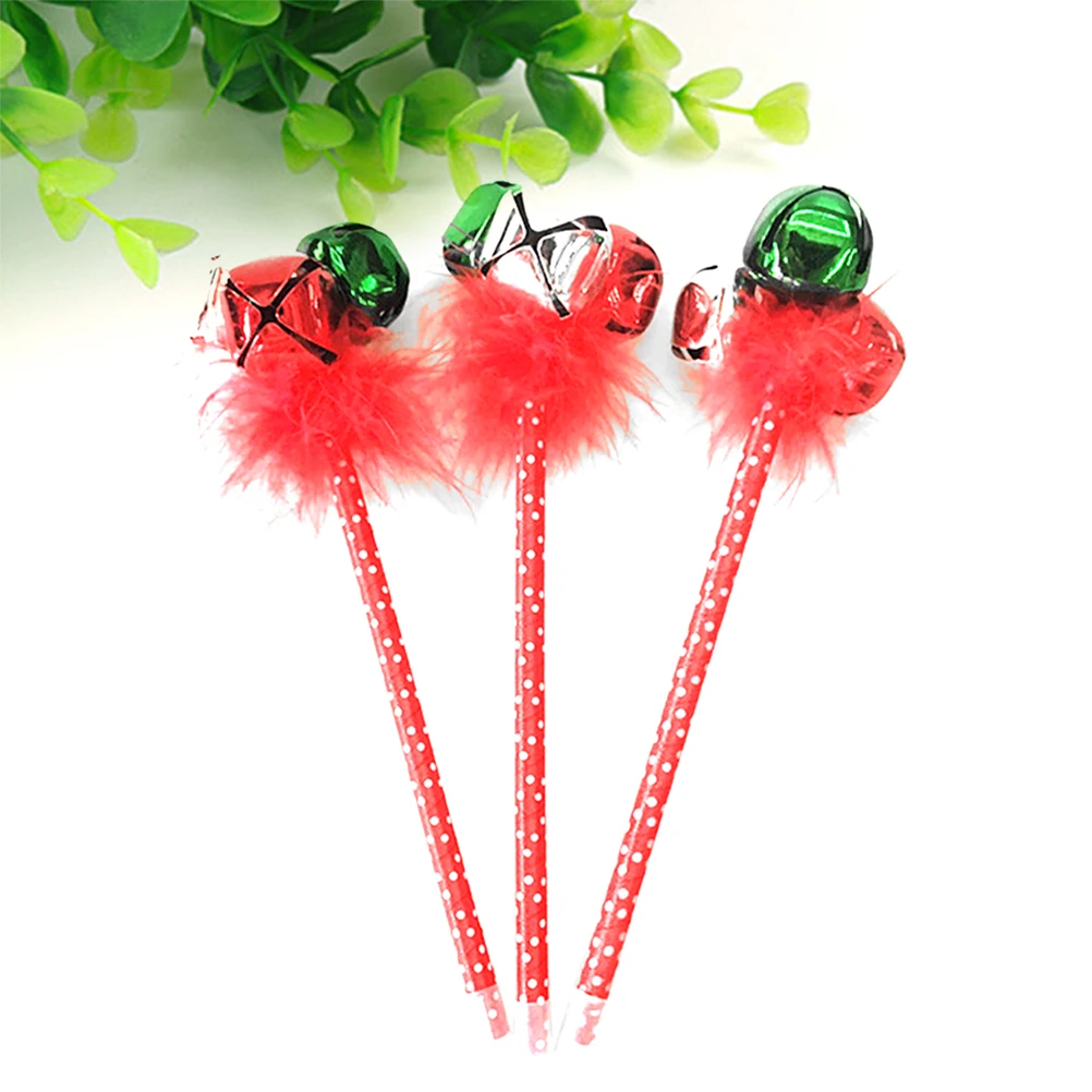 

Christmas Party Favor Jingle Bell 3Pcs Writing Ballpoint Pens For Kids Students School Stationery Home Office Supplies