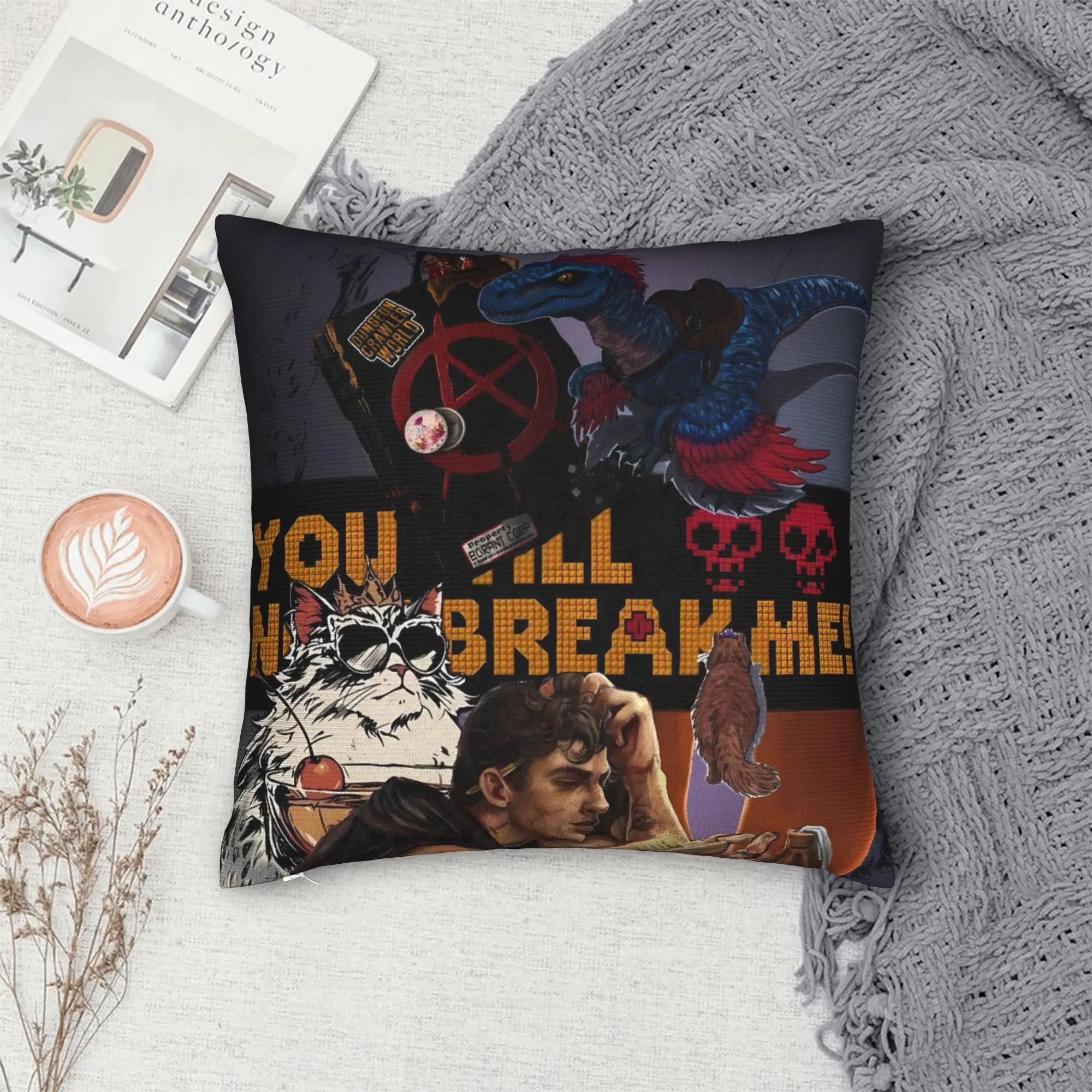 Pillow Case Dungeon Crawler Carls Comfy  Pillow Cover For Living Room Bed Chair Retro Trendy Pillowcases