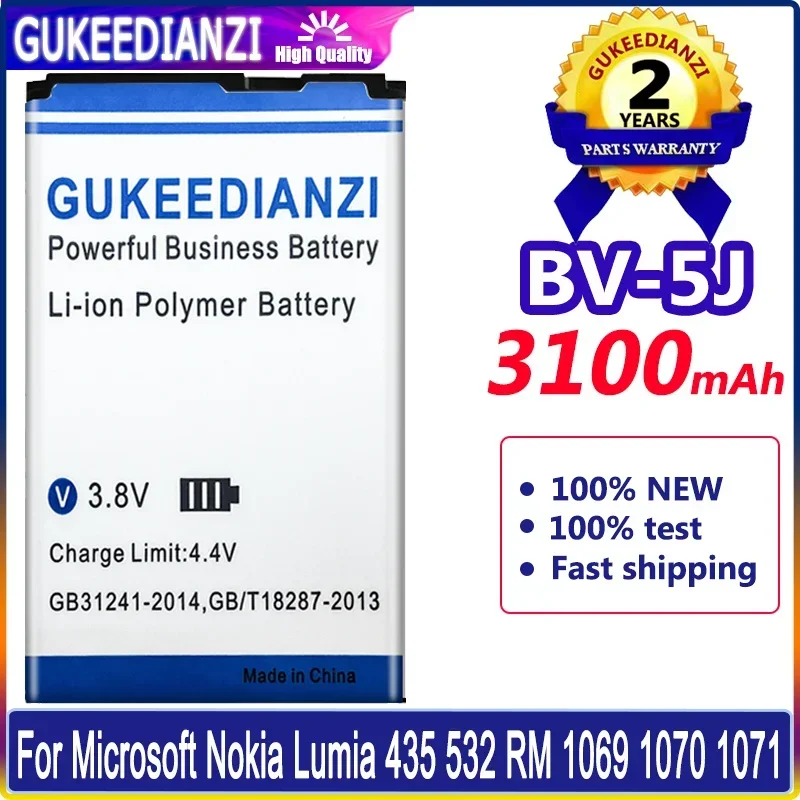 

GUKEEDIANZI BV-5J новый высококачественный Сменный аккумулятор для Nokia Lumia 532 Lumia 435 с двумя SIM-картами аккумулятор большой емкости