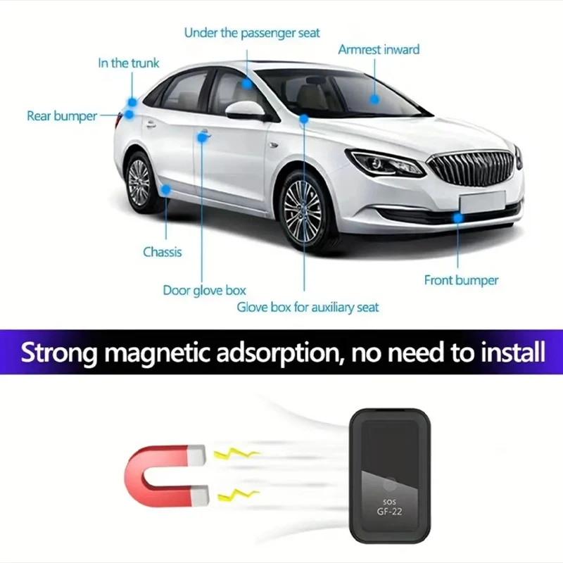 GF22 Mini Localizzatore per Auto GPS Magnetico in Tempo Reale Dispositivo Anti-Perdita Localizzazione Trattore Preciso SlMMessage Posizionatore Dispositivo di Allarme SOS