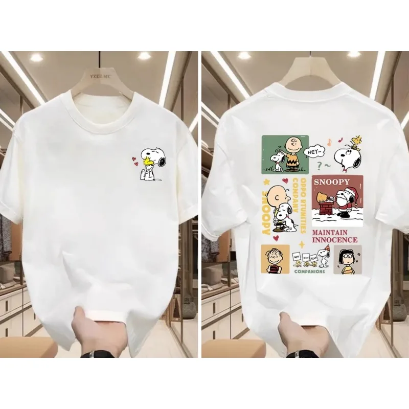 لطيف سكوبي الكرتون المطبوعة قميص قصير الأكمام، الرجال والنساء تي شيرت الصيف شارع جديد فضفاض أزياء زوجين الأعلى