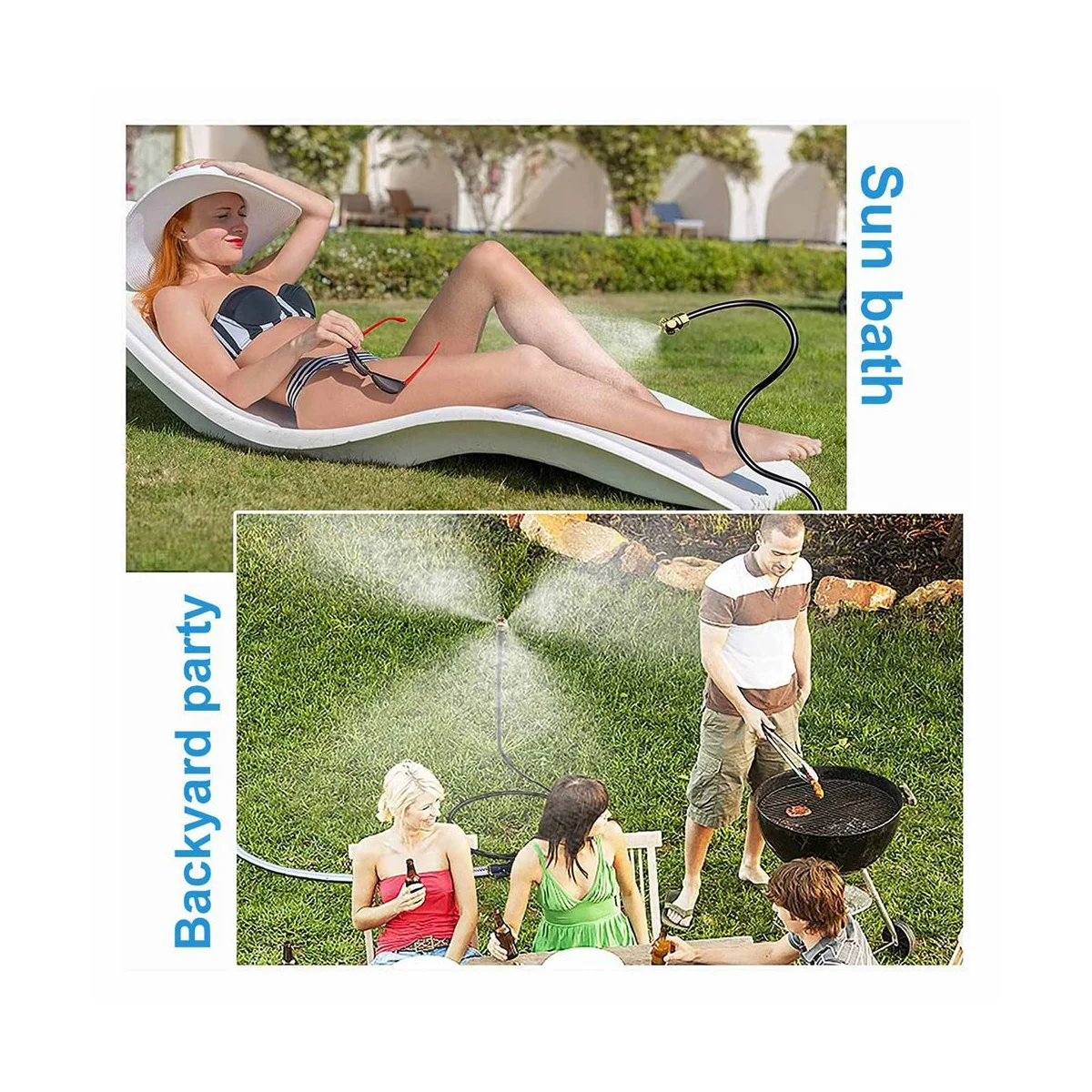 

Misters for Outside Patio, Portable/Personal Mister Cooling System, Flexible Outdoor Misting Sprinklers Hose, 1.5 Meter