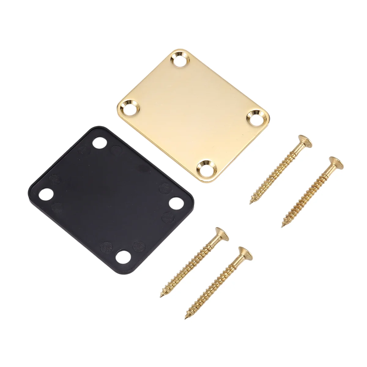 Gold Neck Plate with 4 Screws Replacement Part for Fender Strat Electric Guitar