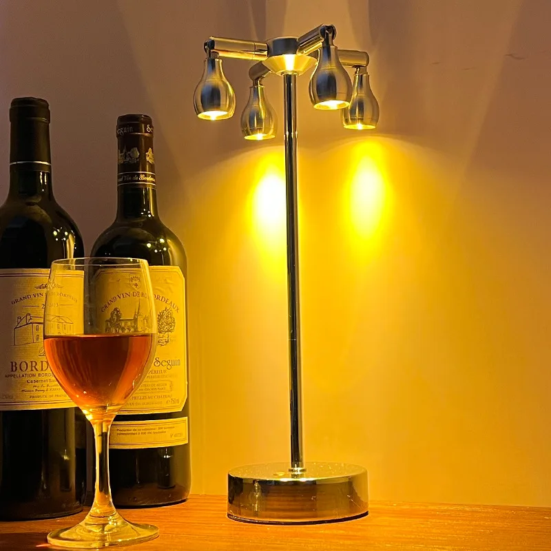 Lámpara LED de escritorio de carga de atenuación táctil Retro, focos de poste alto para exteriores, decoración de Ambiente, luces nocturnas pequeñas