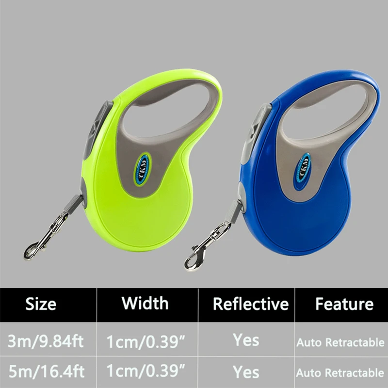 3m /5m Dog Leash Automatic Retractable Reflective Safety Leashes For Dogs Cats Small Medium Large Breed Traction Rope Neck Strap