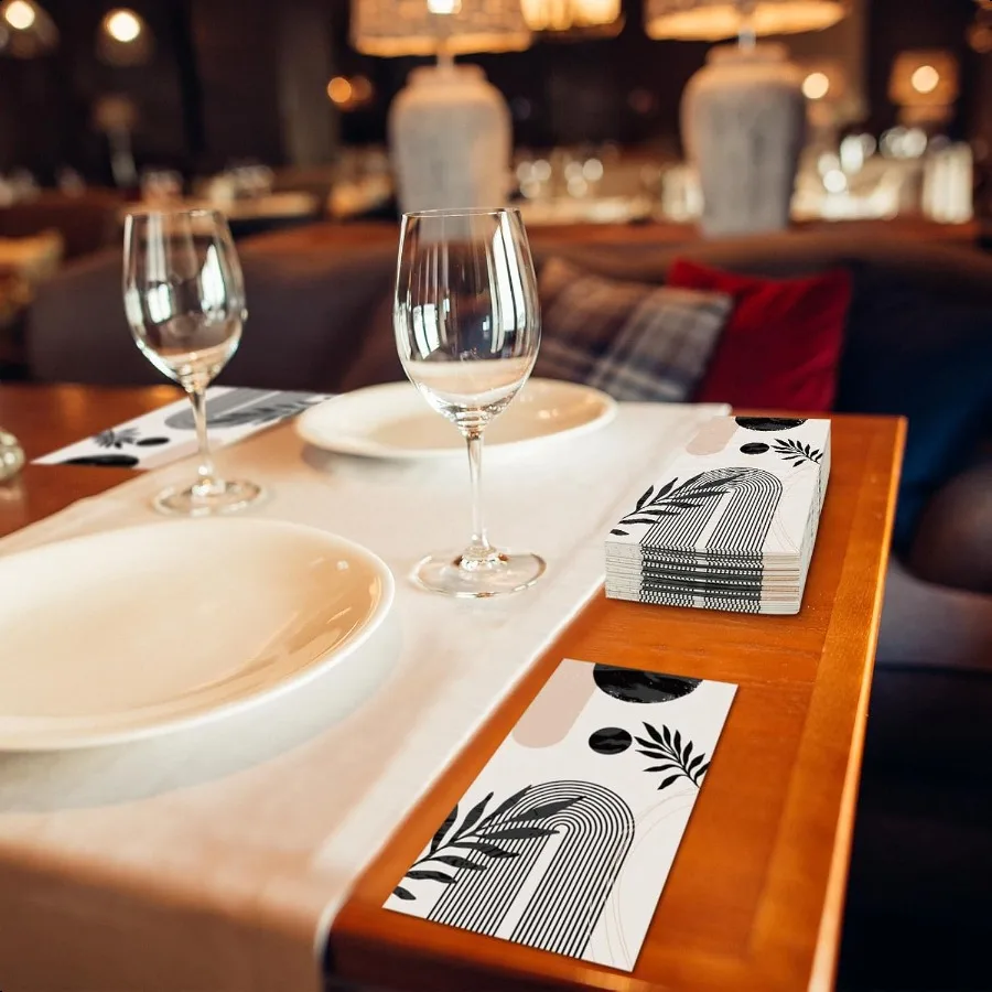 المناديل اليدوية مناشف الضيوف الحمام المناديل اليدوية ضيف مناشف المطبخ الزخرفية لحفل عشاء الزفاف الحمام 100 PcsBla #4