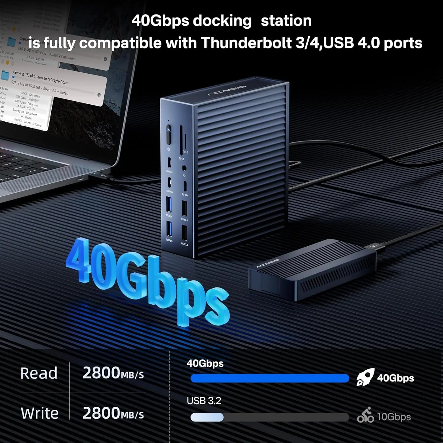 

4 Dock - 21 Ports,Pro Docking Station Dual Monitor, 8K60Hz HDMI, 2.5 GbE Ethernet, SD/TF 4.0, 10Gbps 7*USB C/A, 3.5mm Audio