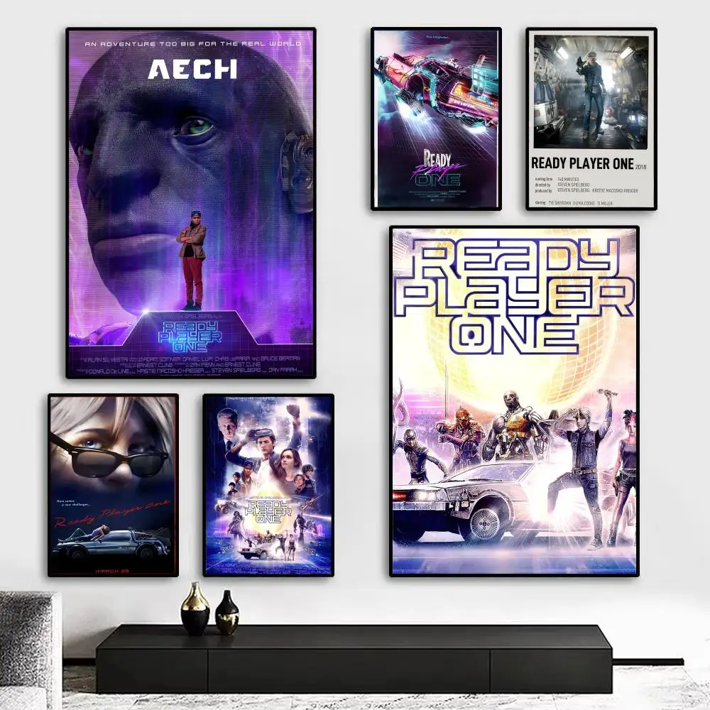 Movie R-Ready P-Player One Poster Kunstdruck-Wanddekoration, ideal für Wohnzimmer, Schlafzimmer, Bar, Salon und als Geschenk für zu Hause