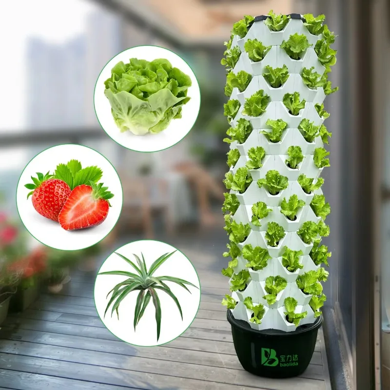 

65L 12 Layer 96 Holes Indoor Gardening Vertic Hydroponic Growing Tower System for Vegetables Vertical Farming