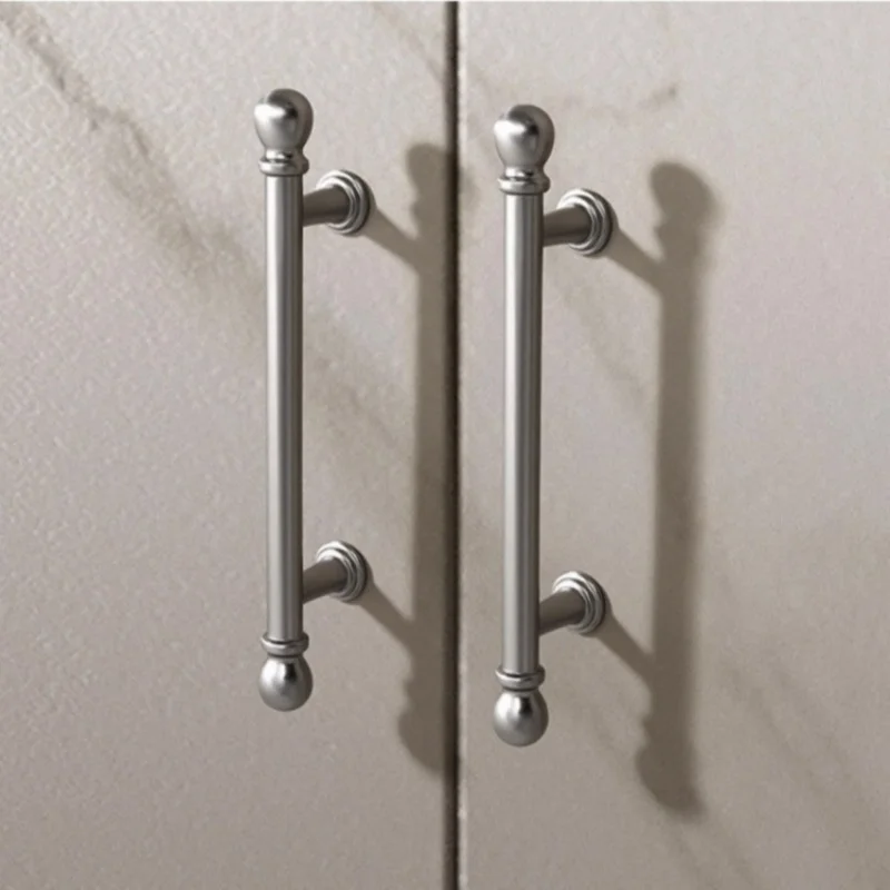 Nickel Brushed Kitchen Accessories Modern Drawer Knobs Wardrobe Closet Door Pulls Kitchen Cabinet Handles And Furniture Handles