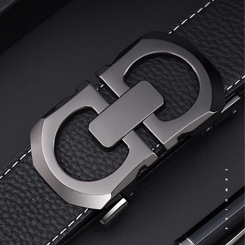 Business and leisure letter automatic buckle cowhide belt, multifunctional and fashionable new men's leather belt