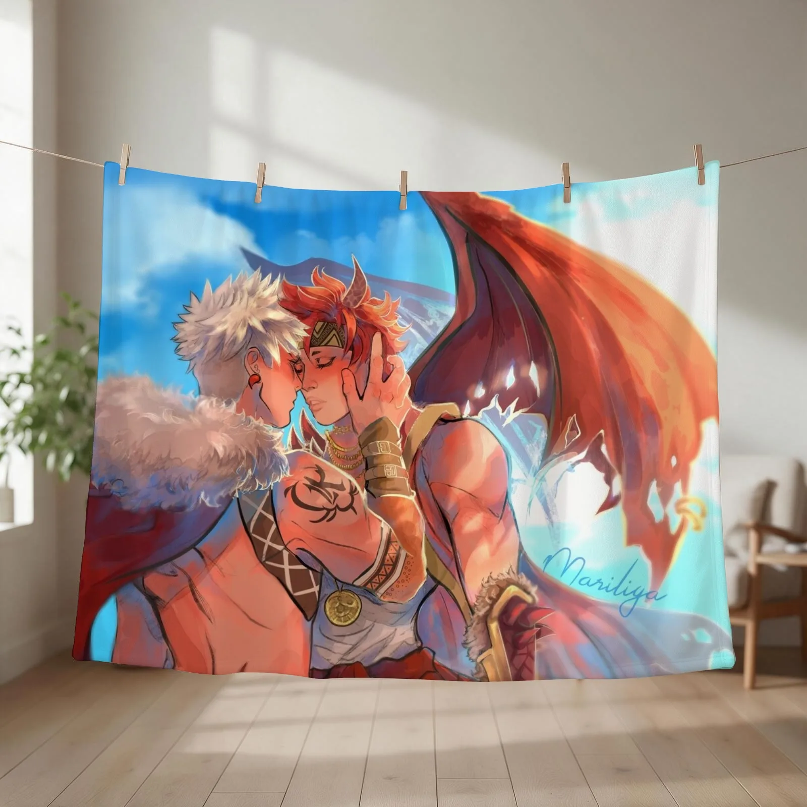 Fantasy Kiribaku Throw Blanket couch cozy soft plush fuzzy picnic outdoor blanket